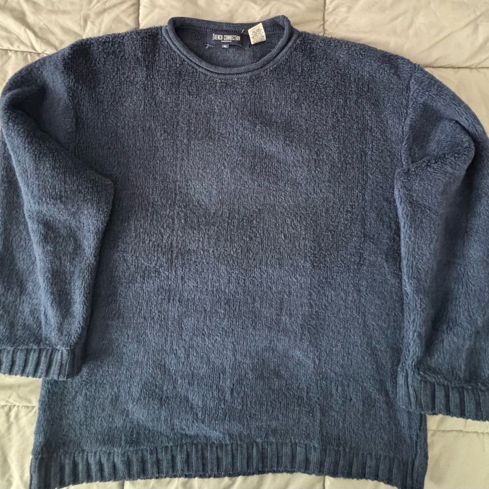 VINTAGE MEN’S XL FRENCH CONNECTION BLUE SWEATER